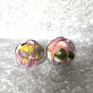 NWOT Hand Felted Wool Cat Toys with Bells - Set Of 2